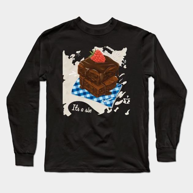 Chocolate brownie or its a sin Long Sleeve T-Shirt by Evgenija.S